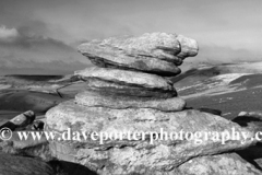 View of Gritstone rocks on Hathersage Moor