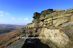 Landscape over the Gritstone rocks, Stanage Edge