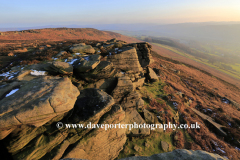 Landscape over the Gritstone rocks, Stanage Edge