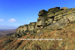 Landscape over the Gritstone rocks, Stanage Edge