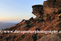 Landscape over the Gritstone rocks, Stanage Edge