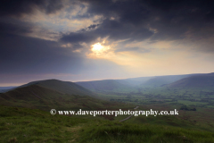 Sunset over the Vale of Edale, Edale Valley