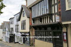 Ornate buildings on High street, Totnes Market town