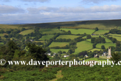 Widecombe in the Moor village and surrounding Moors