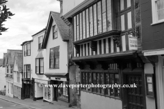 Ornate buildings on High street, Totnes Market town