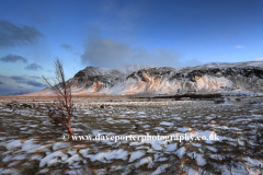 Winter sunrise over the Esja Mountain range