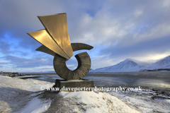 Monument at Borgarfjördur fjord, Borgarnes town