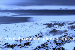 Winter snowy view over Pingvellir National Park