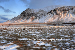 Winter sunrise over the Esja Mountain range