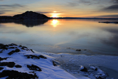 Sunset, Pingvallavatn lake, Pingvellir National Park