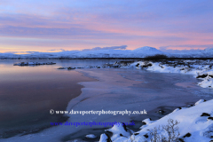 Sunset, Pingvallavatn lake, Pingvellir National Park