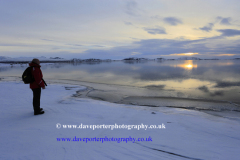 Sunset, Pingvallavatn lake, Pingvellir National Park