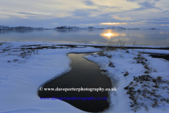 Sunset, Pingvallavatn lake, Pingvellir National Park