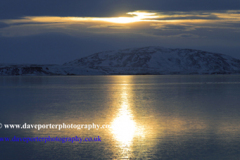 Sunset, Pingvallavatn lake, Pingvellir National Park