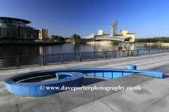 View over the Media City, Salford Quays, Manchester, Lancashire, England, UK