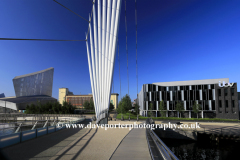 View over the Media City, Salford Quays, Manchester, Lancashire, England, UK