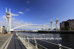 The Millennium Bridge, Media City, Salford Quays, Manchester, Lancashire, England, UK