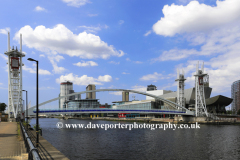 The Millennium Bridge, Media City, Salford Quays, Manchester, Lancashire, England, UK