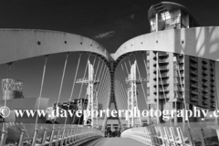 The Millennium Bridge, Media City, Salford Quays, Manchester, Lancashire, England, UK