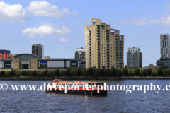 View over the Media City, Salford Quays, Manchester, Lancashire, England, UK