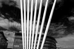 Footbridge over the Bridgewater Canal; Media City, Salford Quays, Manchester, Lancashire, England