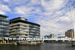 Footbridge over the Bridgewater Canal; Media City, Salford Quays, Manchester, Lancashire, England