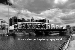 The Trafford road swing bridge, Manchester Ship Canal, Greater Manchester, England