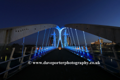 The Millennium Bridge, Media City, Salford Quays, Manchester, Lancashire, England, UK