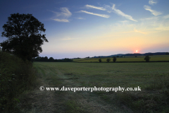 Sunset landscape over Bradgate Park