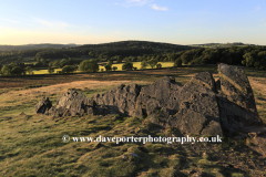 Summer sunset landscape over Bradgate Park