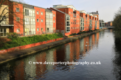 Buildings alongside the river Soar, Leicester