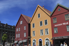 Wooden Hanseatic buildings at the Bryggen, Bergen