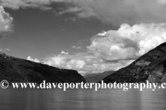 Reflections of mountains  in Aurlandsfjorden Fjord