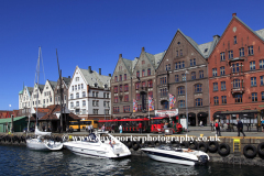 Wooden Hanseatic buildings at the Bryggen, Bergen