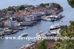 View of the waterfront and Vagen harbour, Bergen