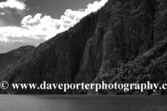 Reflections of mountains in Aurlandsfjorden Fjord