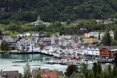 View of the village of Norheimsund, Hardangerfjord