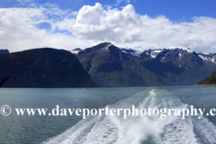 Reflections of mountains in Aurlandsfjorden Fjord