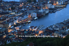 View of the waterfront and Vagen harbour, Bergen