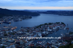 View of the waterfront and Vagen harbour, Bergen