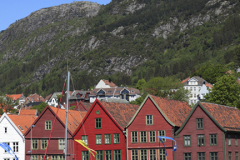 Wooden Hanseatic buildings at the Bryggen, Bergen