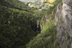 Cruise ships in Geirangerfjord, Geiranger town