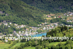 The village of Oystese, Hardangerfjord fjord