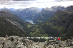 Tourists on Dalsnibba mountain, Geirangerfjord