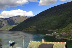 The mountains surrounding the town of Flam