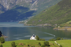 The mountains surrounding the town of Flam