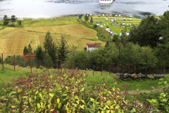 Cruise ships in Geirangerfjord, Geiranger town