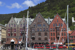 Wooden Hanseatic buildings at the Bryggen, Bergen