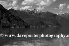 Reflections of mountains in Hardangerfjord Fjord