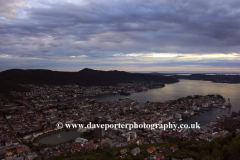 View of the waterfront and Vagen harbour, Bergen